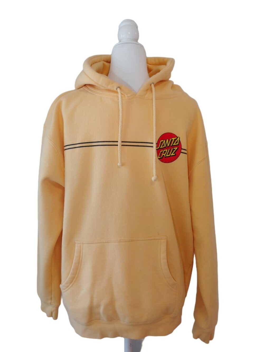 Santa Cruz Classic Dot Heavyweight Hooded Sweatshirt Yellow Men's XL